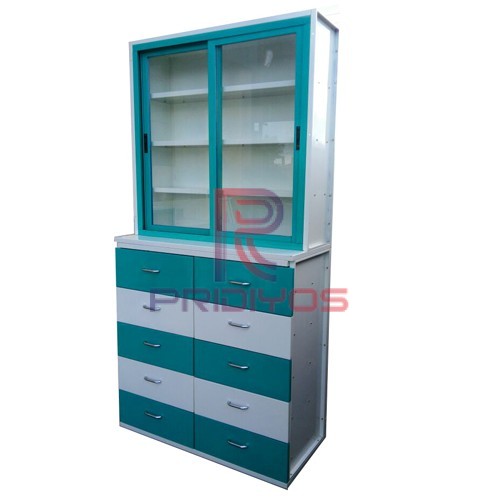 Medical Cabinet Top Sliding & Bottom Five Line Drawers-pridiyos