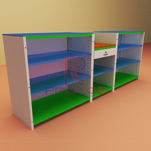 Cloth Counter with Glass Display - Pridiyos