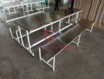 Stainless steel top canteen tables