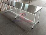 Stainless steel top canteen tables