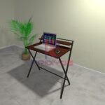 Folding Study/Office Table with Book Shelf Dark Wooden